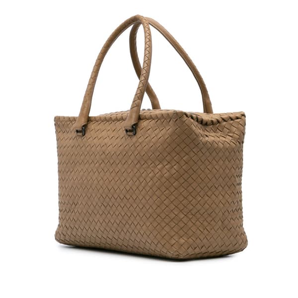 Pre-owned Bottega Veneta Nappa Intrecciato Brick Tote Brown