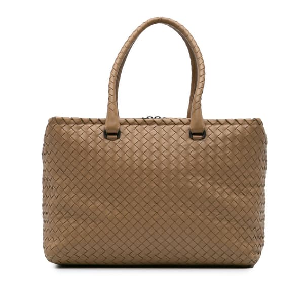 Pre-owned Bottega Veneta Nappa Intrecciato Brick Tote Brown