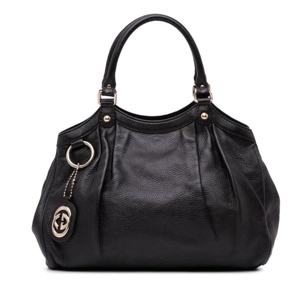Pre-owned Gucci Medium Calfskin Sukey Tote Black