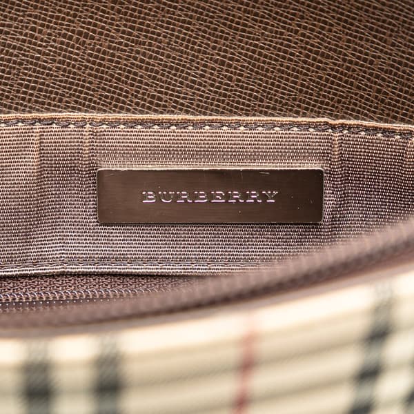 Pre-owned Burberry House Check Canvas Tote Brown