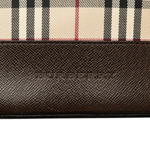 Pre-owned Burberry House Check Canvas Tote Brown