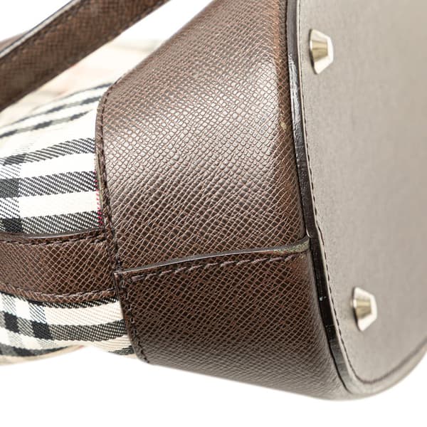 Pre-owned Burberry House Check Canvas Tote Brown