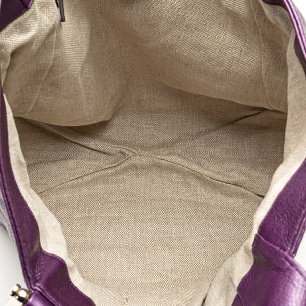 Pre-owned Gucci Leather Greenwich Tote Purple