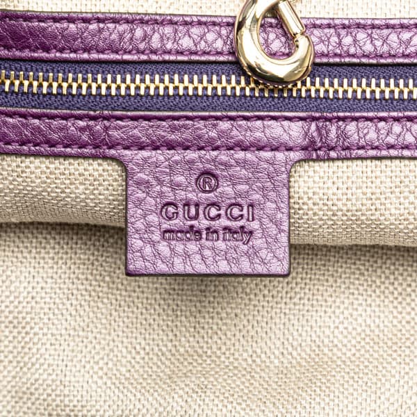 Pre-owned Gucci Leather Greenwich Tote Purple
