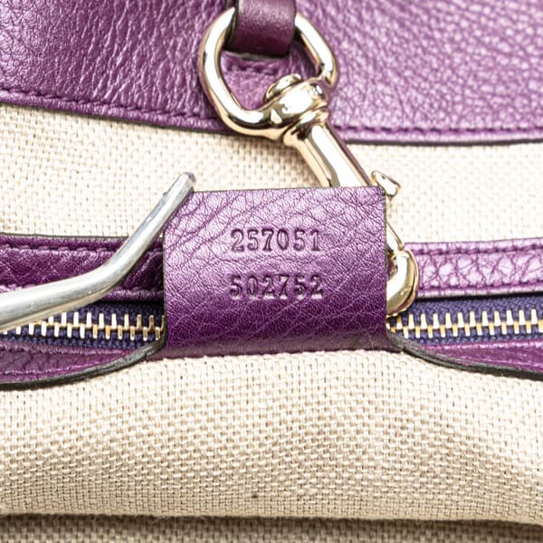 Pre-owned Gucci Leather Greenwich Tote Purple