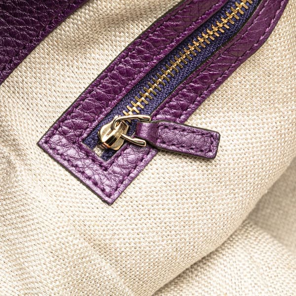 Pre-owned Gucci Leather Greenwich Tote Purple