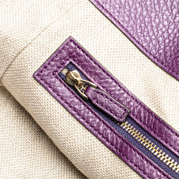 Pre-owned Gucci Leather Greenwich Tote Purple