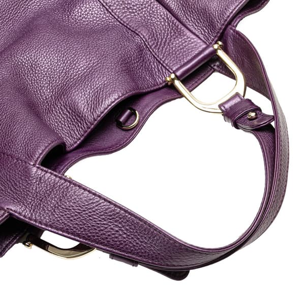 Pre-owned Gucci Leather Greenwich Tote Purple