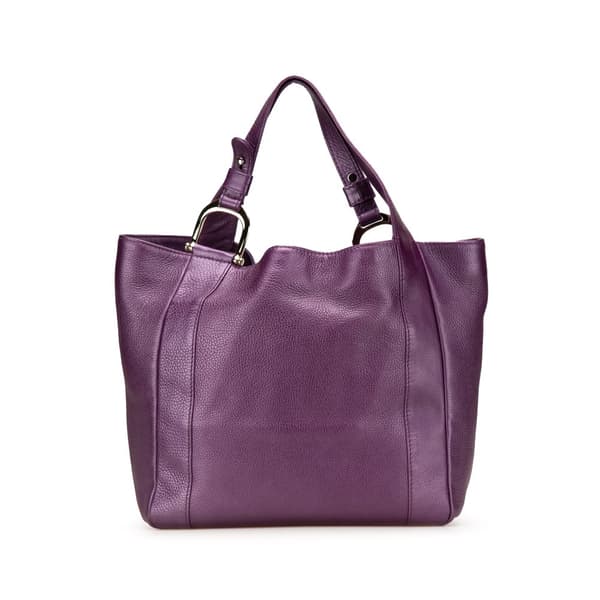 Pre-owned Gucci Leather Greenwich Tote Purple