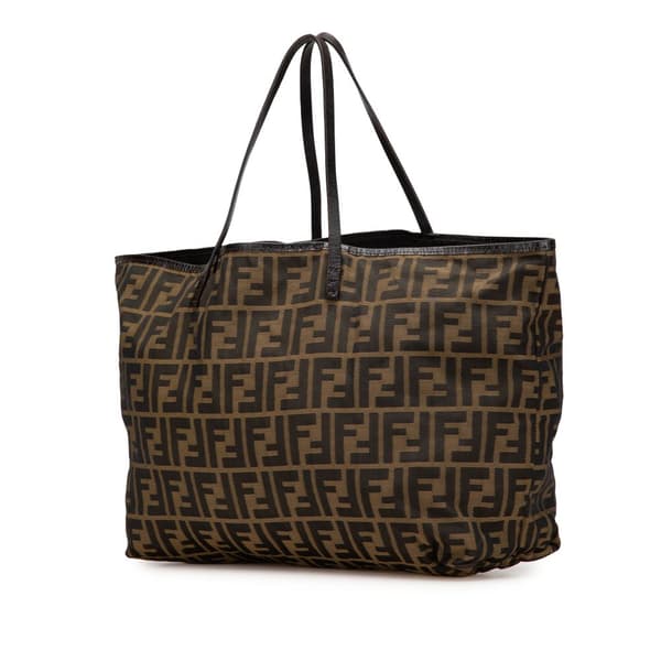 Pre-owned Fendi Medium Zucca Canvas Roll Tote Brown