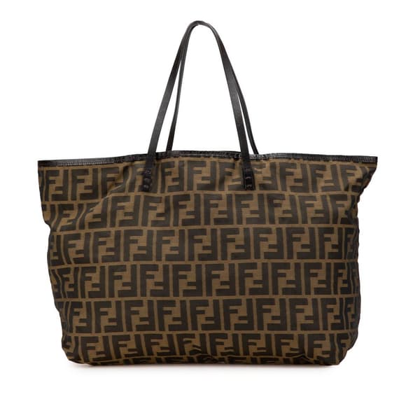 Pre-owned Fendi Medium Zucca Canvas Roll Tote Brown