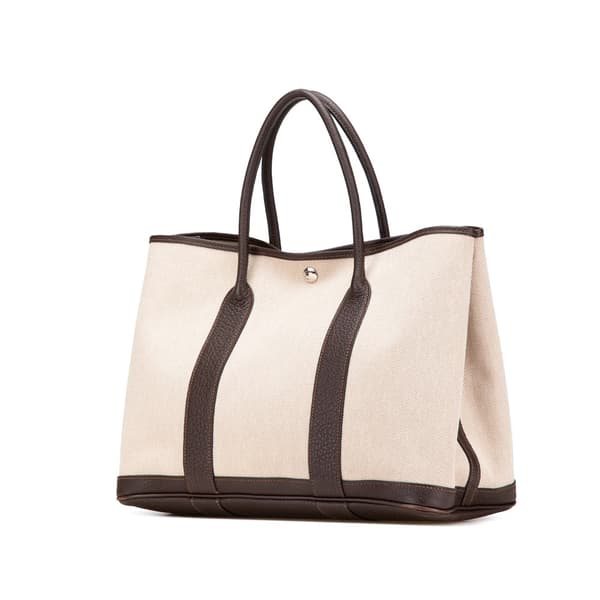 Pre-owned Hermès Toile and Negonda Garden Party 36 Brown