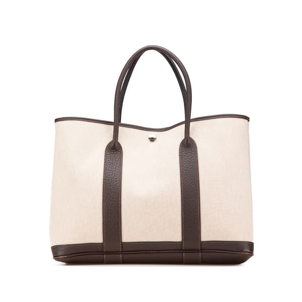 Pre-owned Hermès Toile and Negonda Garden Party 36 Brown