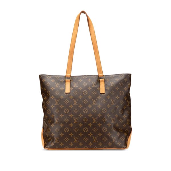 Pre-owned Louis Vuitton Monogram Cabas Mezzo Brown
