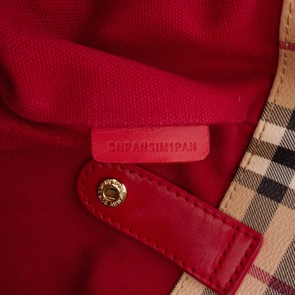 Pre-owned Burberry Haymarket Check Coated Canvas Canterbury Tote Brown