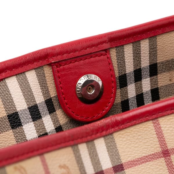 Pre-owned Burberry Haymarket Check Coated Canvas Canterbury Tote Brown