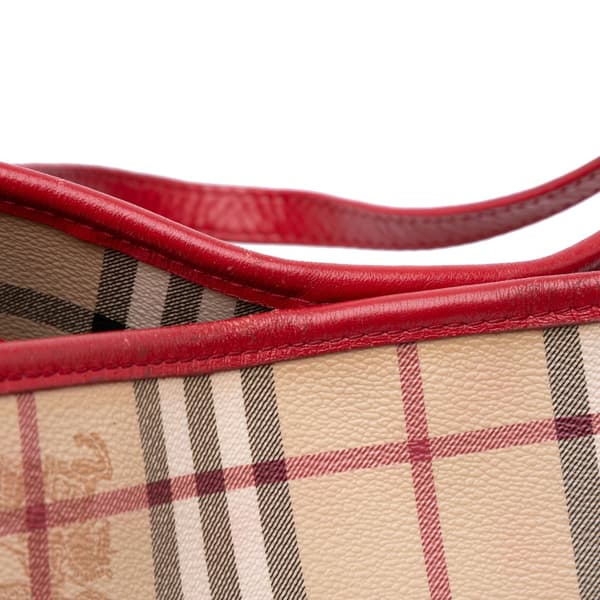 Pre-owned Burberry Haymarket Check Coated Canvas Canterbury Tote Brown