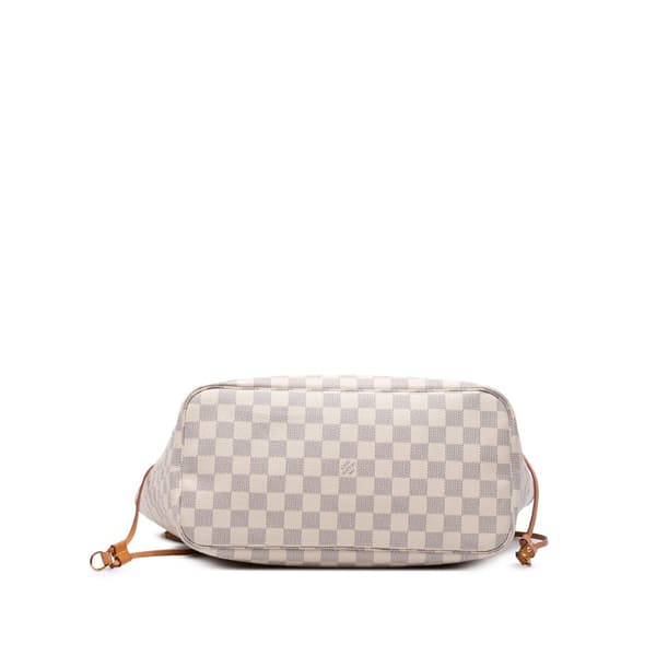 Pre-owned Louis Vuitton Damier Azur Neverfull MM White