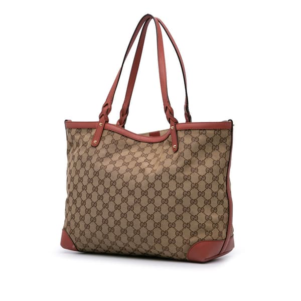 Pre-owned Gucci GG Canvas Craft Tote Brown