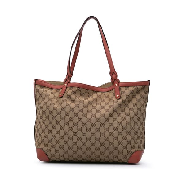 Pre-owned Gucci GG Canvas Craft Tote Brown