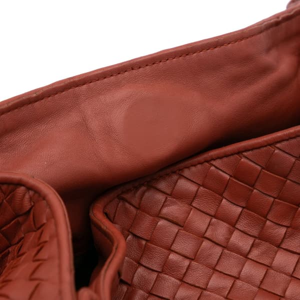 Pre-owned Bottega Veneta Nappa Intrecciato Parachute Tote Red