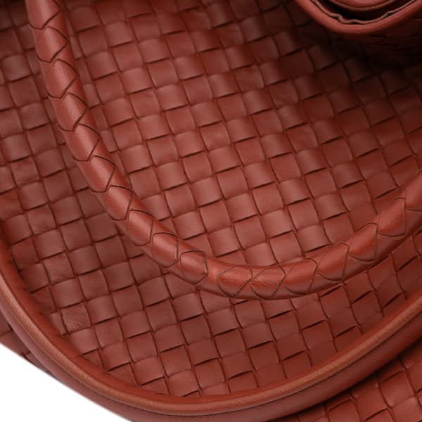 Pre-owned Bottega Veneta Nappa Intrecciato Parachute Tote Red