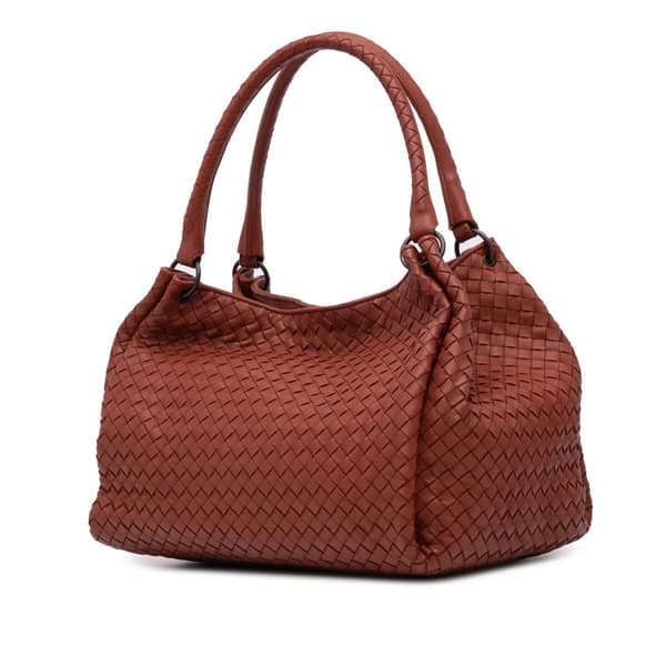 Pre-owned Bottega Veneta Nappa Intrecciato Parachute Tote Red