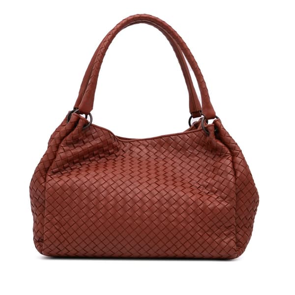 Pre-owned Bottega Veneta Nappa Intrecciato Parachute Tote Red
