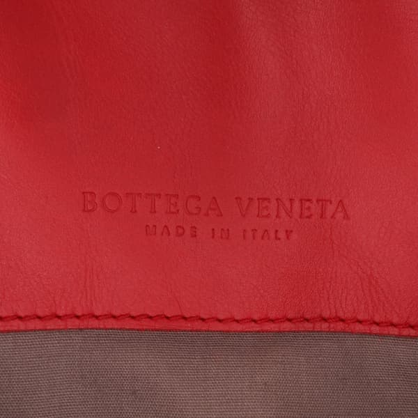 Pre-owned Bottega Veneta Nappa Intrecciato Belt Strap Tote Red