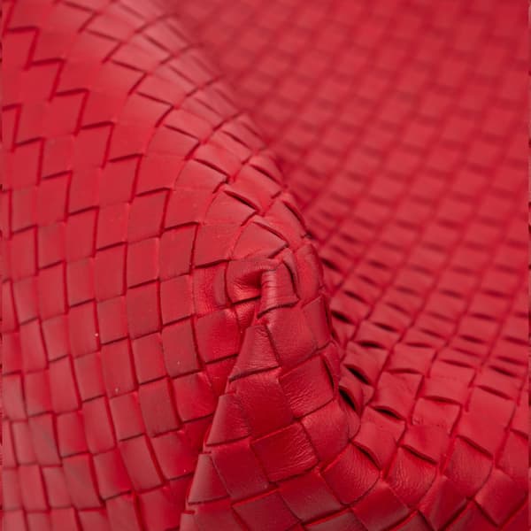 Pre-owned Bottega Veneta Nappa Intrecciato Belt Strap Tote Red