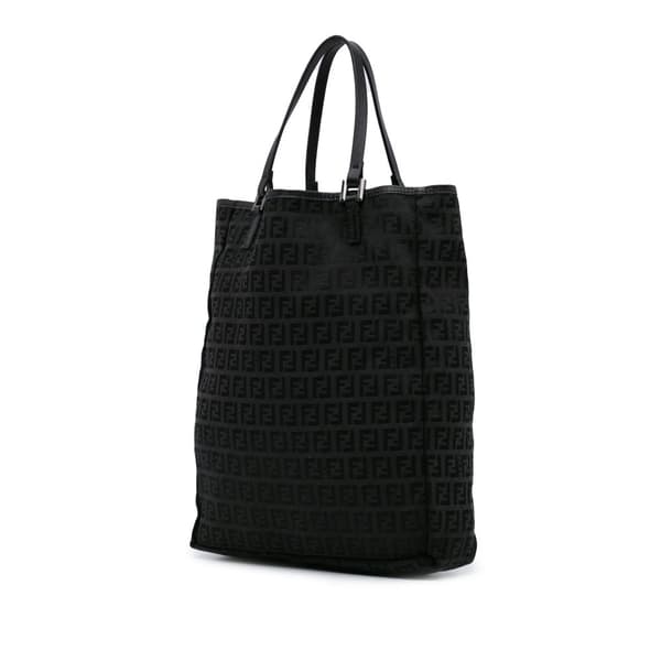Pre-owned Fendi Zucchino Canvas Tote Black