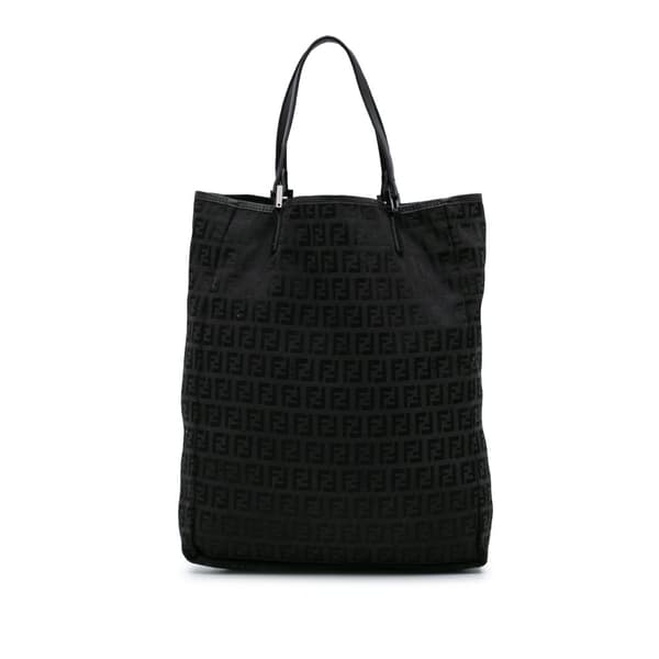 Pre-owned Fendi Zucchino Canvas Tote Black