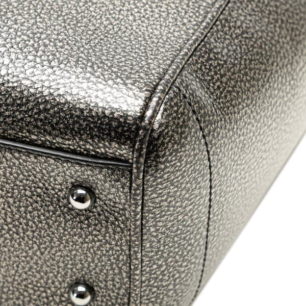 Pre-owned LOEWE Small Metallic Calfskin Heritage Tote Brown