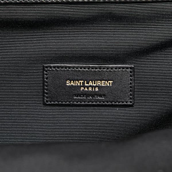 Pre-owned Saint Laurent Large Monogram Coated Canvas Tote Brown