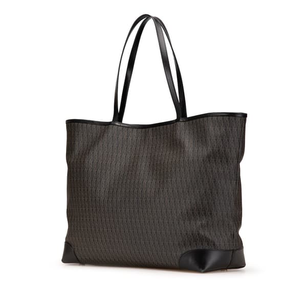 Pre-owned Saint Laurent Large Monogram Coated Canvas Tote Brown