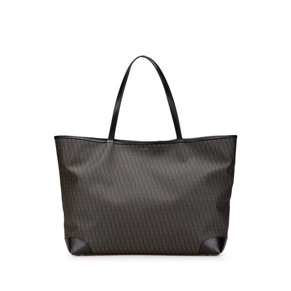 Pre-owned Saint Laurent Large Monogram Coated Canvas Tote Brown