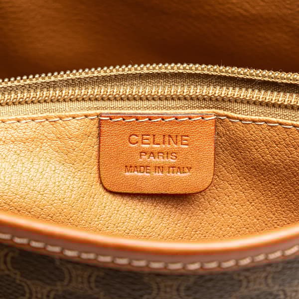 Pre-owned Celine Macadam Coated Canvas Tote Brown