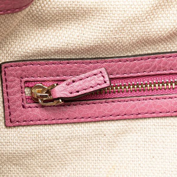Pre-owned Gucci Medium Leather Soho Cellarius Tote Pink