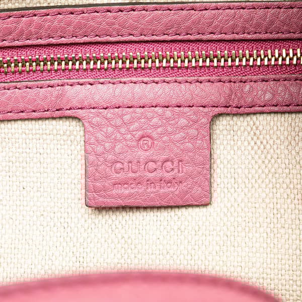 Pre-owned Gucci Medium Leather Soho Cellarius Tote Pink