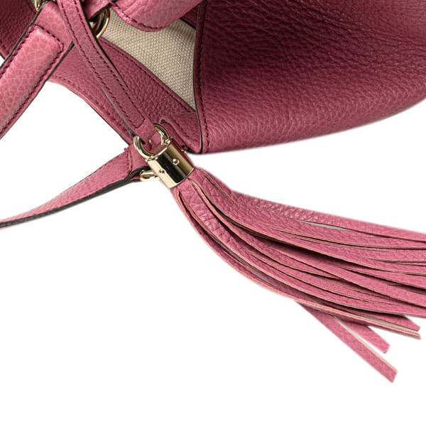 Pre-owned Gucci Medium Leather Soho Cellarius Tote Pink
