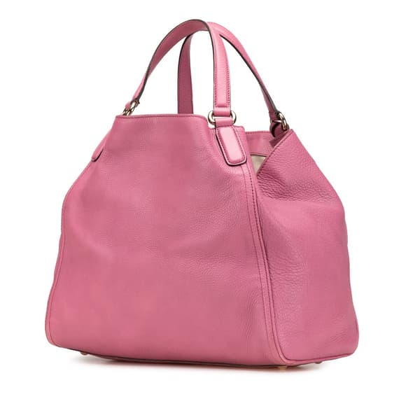Pre-owned Gucci Medium Leather Soho Cellarius Tote Pink