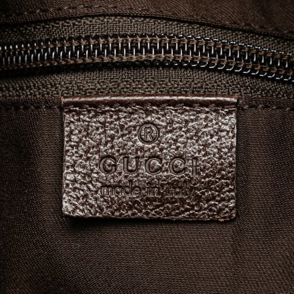 Pre-owned Gucci GG Canvas Web Tote Brown