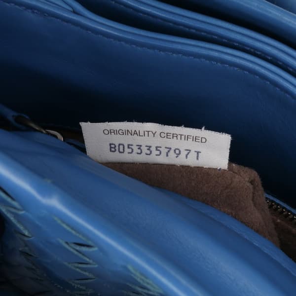 Pre-owned Bottega Veneta Medium Nappa Intrecciato Roma Tote Blue