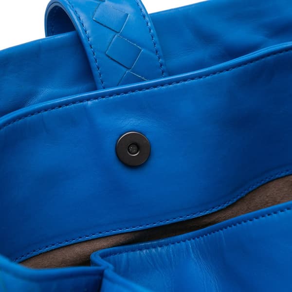 Pre-owned Bottega Veneta Medium Nappa Intrecciato Roma Tote Blue