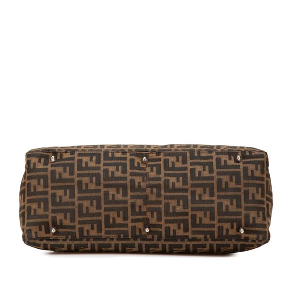 Pre-owned Fendi Large Zucca Canvas Twins Tote Brown