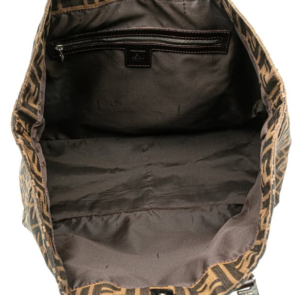 Pre-owned Fendi Large Zucca Canvas Twins Tote Brown