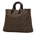 Miniatyrbillede 2 af 10: Pre-owned Fendi Large Zucca Canvas Twins Tote Brown