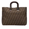 Miniatyrbillede 1 af 10: Pre-owned Fendi Large Zucca Canvas Twins Tote Brown