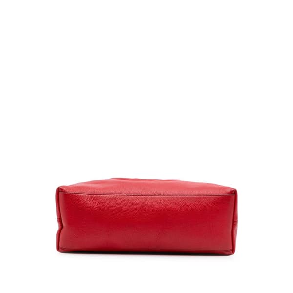 Pre-owned Gucci Medium Leather Soho Chain Tote Red