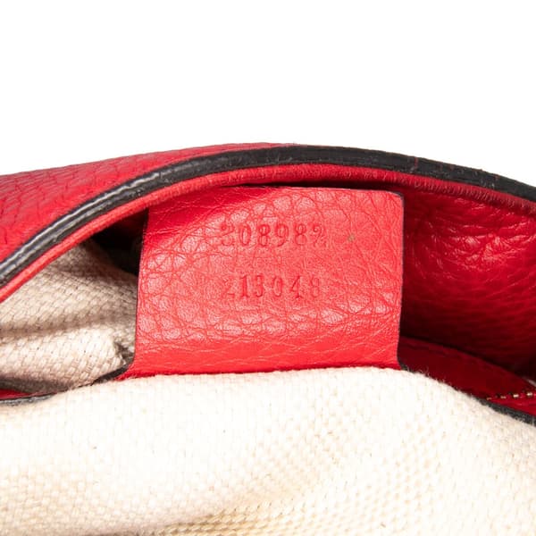 Pre-owned Gucci Medium Leather Soho Chain Tote Red